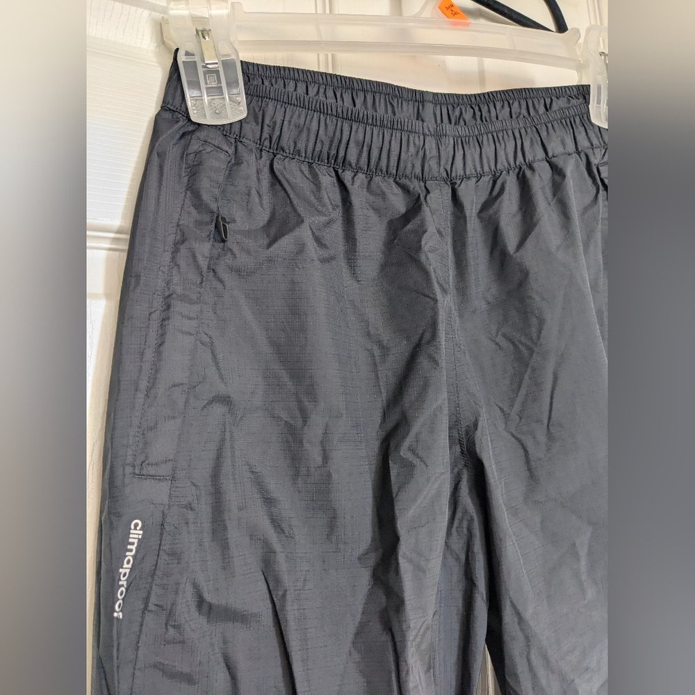 Adidas Waterproof Rain Pants Zip Up Black Women's Outdoor Activewear Running S